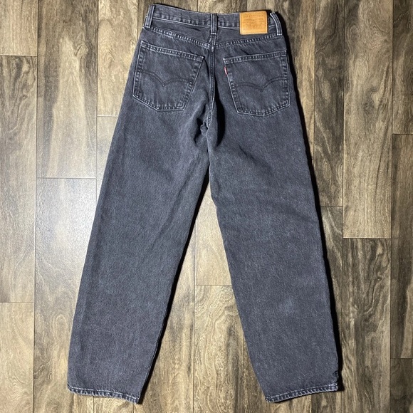 Levi's Premium Big E Baggy Dad Jeans Women's Size 24 Boot Barn Black Denim - Picture 2 of 12